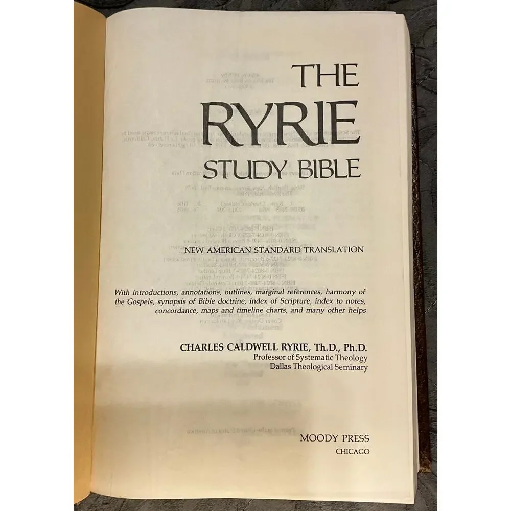 The Ryrie Study Bible New American Standard NASB 1978 Hard Back Red Letter Maps